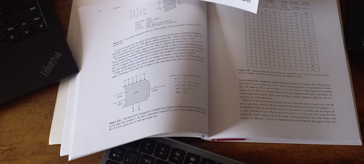 Photo of an open volume of The Elements Of Computing Systems by Noam Nisan and Shimon Schocken